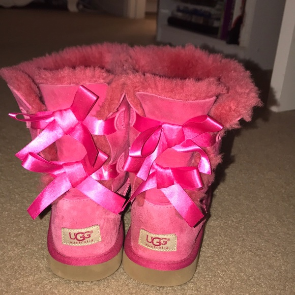 UGG Shoes - Hot Pink Bow Ugg Boots
